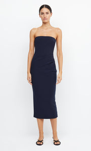 BE MINE STRAPLESS MIDI DRESS - INK