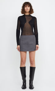 JAMIE MINI SKIRT - CHARCOAL