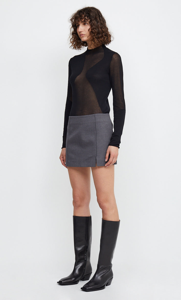 JAMIE MINI SKIRT - CHARCOAL
