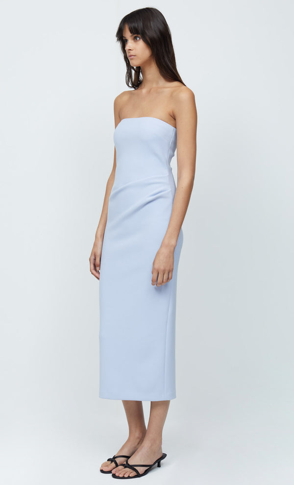 KARINA STRAPLESS MIDI DRESS - POWDER BLUE
