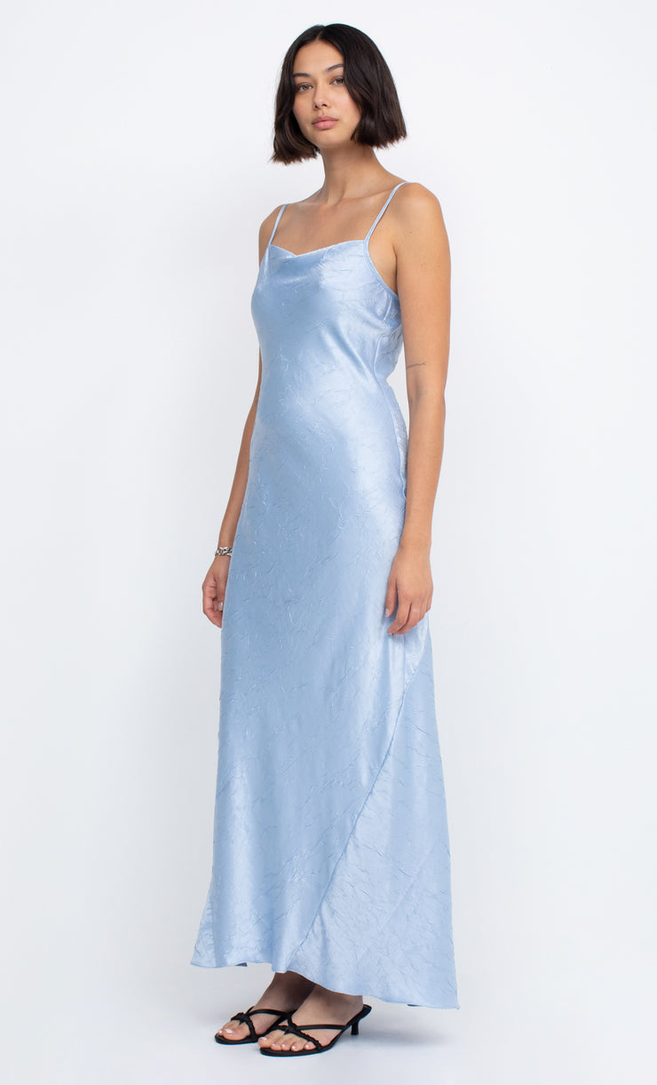 Silk light blue dress top