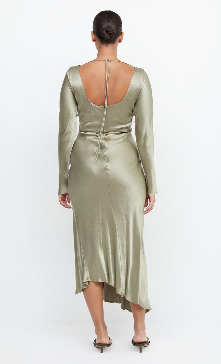 Moon Dance Long Sleeve Maxi Bridesmaid Formal Dress in Sage Green by Bec + Bridge