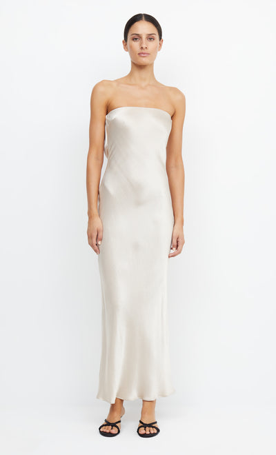 Moon Dance Strapless Bridesmaid Dress in Sand Off White by Bec + Bridge