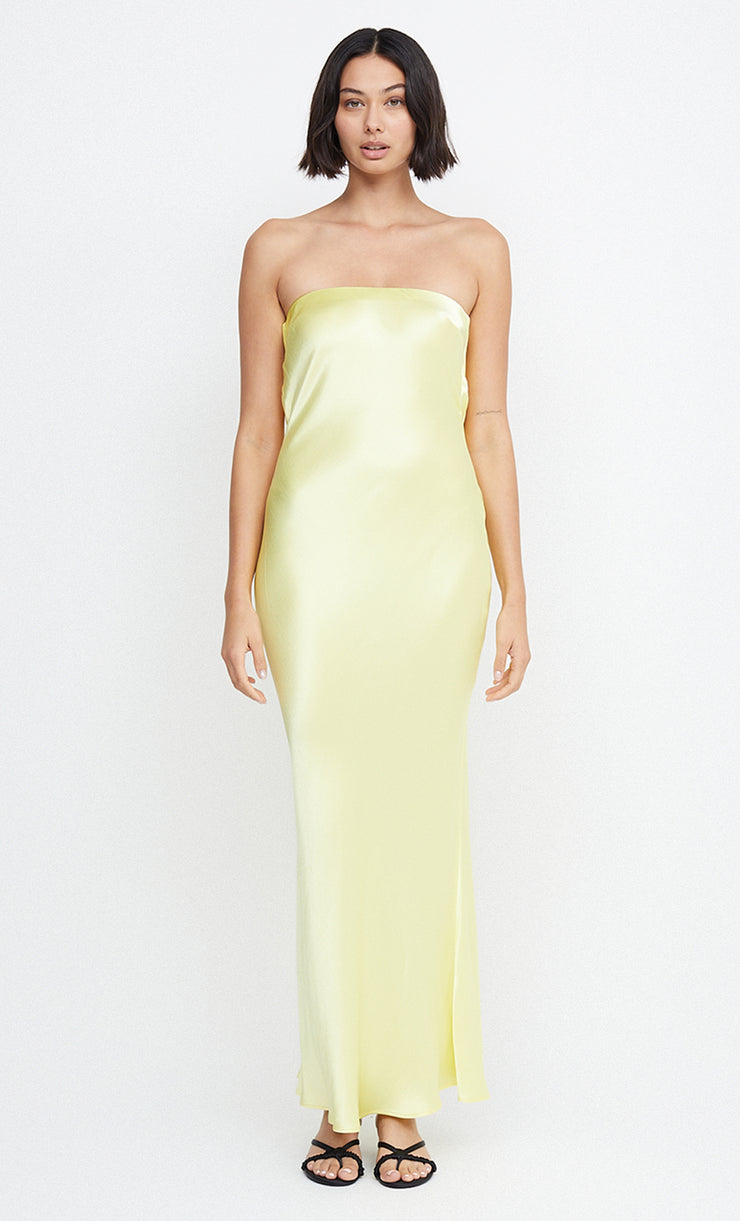 MOON DANCE STRAPLESS DRESS - CITRON