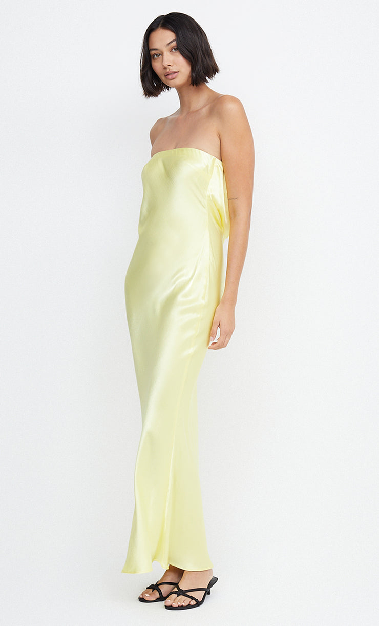 MOON DANCE STRAPLESS DRESS - CITRON