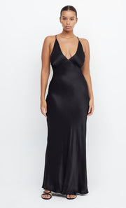 Moon Dance V Neck Formal Bridesmaid Maxi Dress in Black by Bec + Bridge