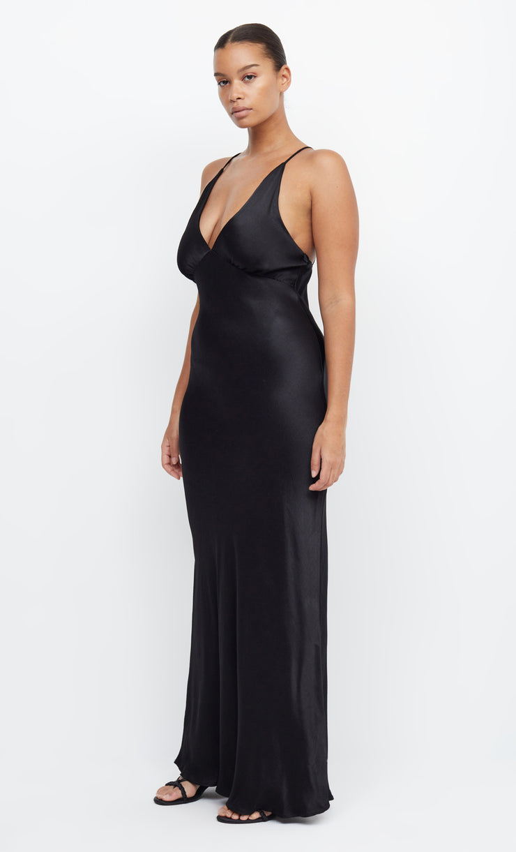 Moon Dance V Neck Formal Bridesmaid Maxi Dress in Black by Bec + Bridge