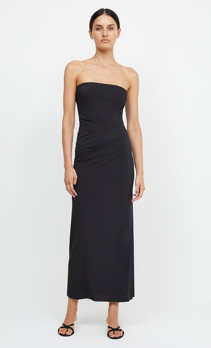 MYLA STRAPLESS DRESS - BLACK