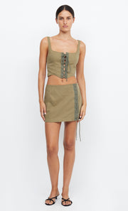 REMI CORSET TOP - SPLICED KHAKI