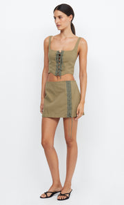 REMI CORSET TOP - SPLICED KHAKI