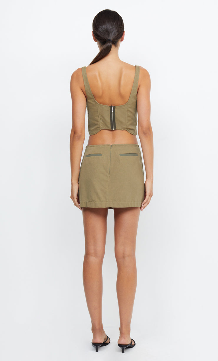 Khaki green mini skirt sales