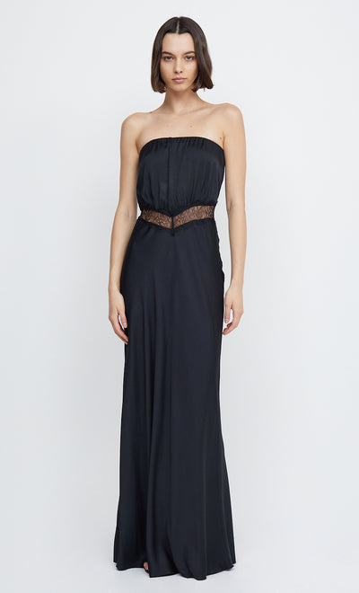SPENCER LACE STRAPLESS MAXI  - BLACK/BLACK