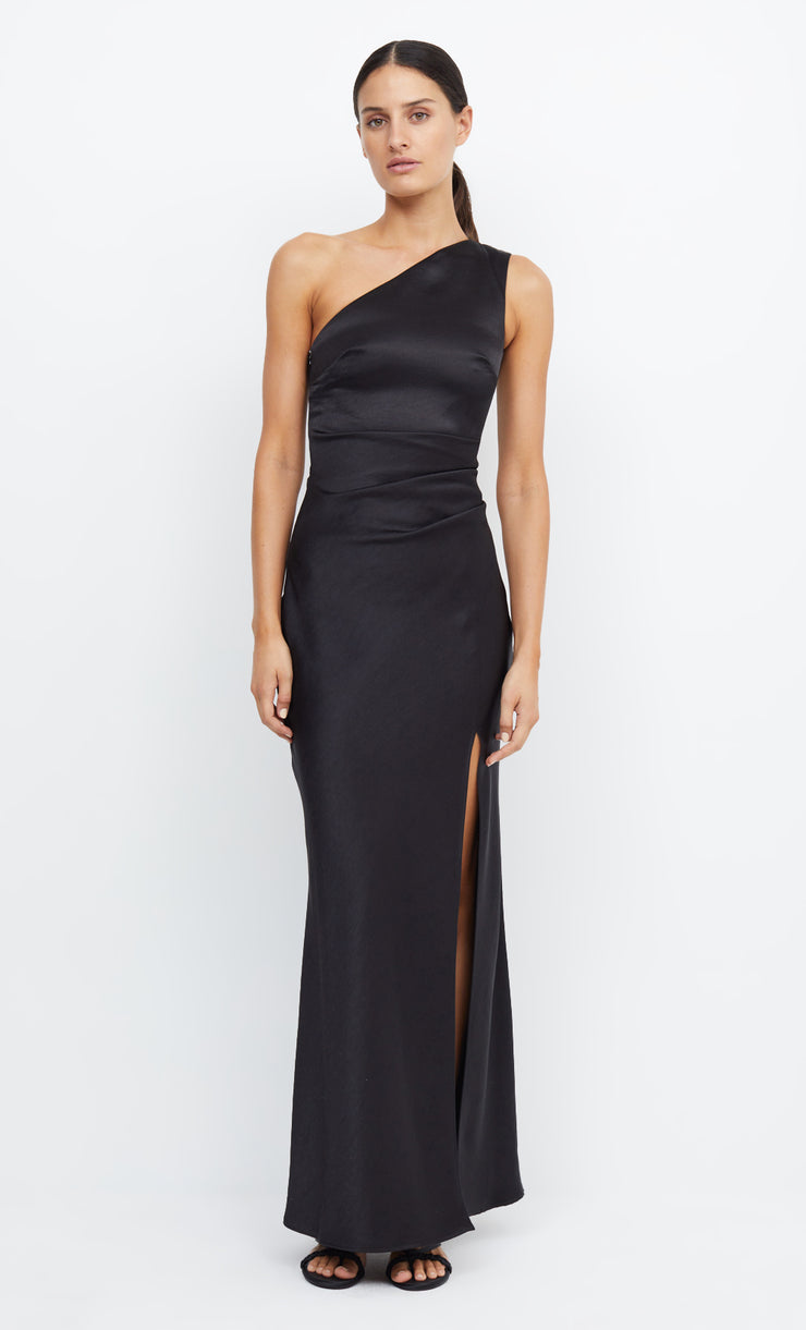 Dreamer Asym Formal Bridemaids Maxi Dress in Black by Bec + Bridge