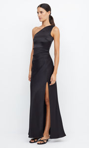 Dreamer Asym Formal Bridemaids Maxi Dress in Black by Bec + Bridge