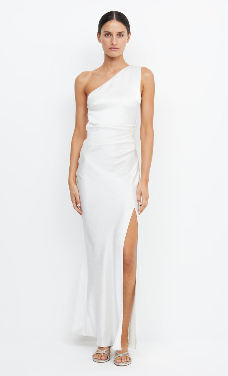 Dreamer Asym One Shoulder Bridal Bridesmaid Dress in White Ivory by Bec + Bridge