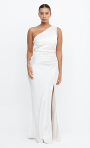 Dreamer Asym One Shoulder Bridal Bridesmaid Dress in White Ivory by Bec + Bridge