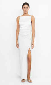 Dreamer Square Neck Bridal Maxi Dress  with Split in Ivory White by Bec + Bridge