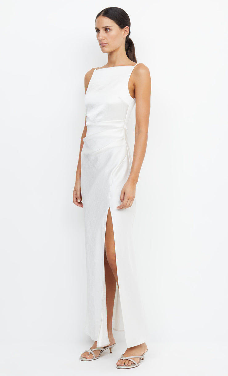 Dreamer Square Neck Bridal Maxi Dress  with Split in Ivory White by Bec + Bridge
