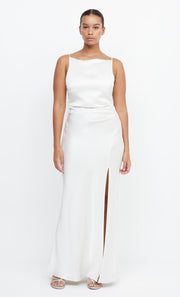 Dreamer Square Neck Bridal Maxi Dress  with Split in Ivory White by Bec + Bridge