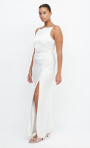 Dreamer Square Neck Bridal Maxi Dress  with Split in Ivory White by Bec + Bridge