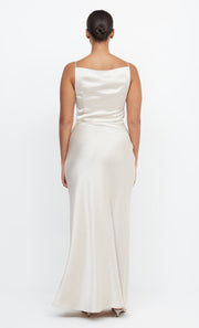 Dreamer Maxi High Neck Split Bridesmaid Formal Dress in Sand by Bec + Bridge