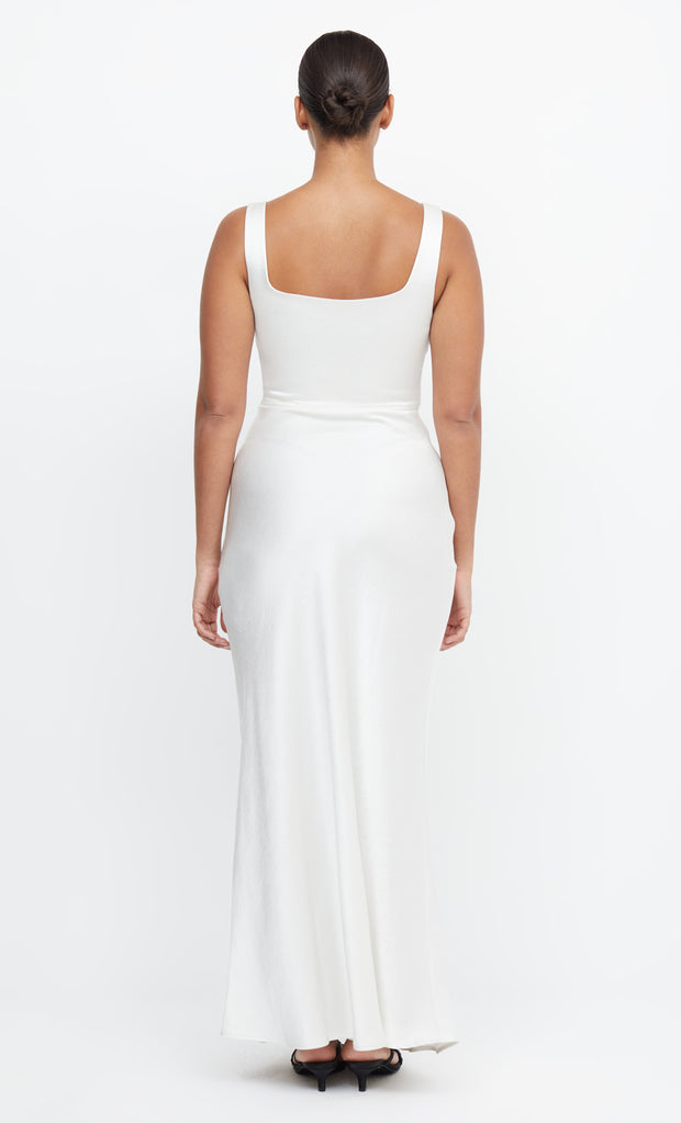 Dreamer Square Neck Split Bridesmaid Bridal Maxi Dress in Ivory by Bec + Bridge