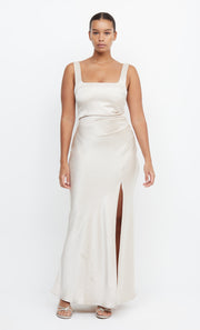 The Dreamer Square Neck Formal Bridesmaid Dress in Sand Off White by Bec + Bridge