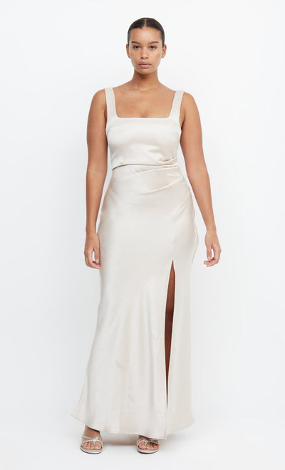 The Dreamer Square Neck Formal Bridesmaid Dress in Sand Off White by Bec + Bridge