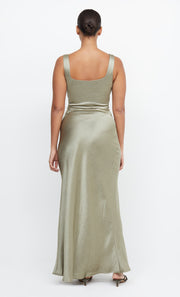 Dreamer Square Neck Maxi Split Bridesmaids Dress in Sage Green by Bec + Bridge