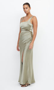 Dreamer Square Neck Maxi Split Bridesmaids Dress in Sage Green by Bec + Bridge