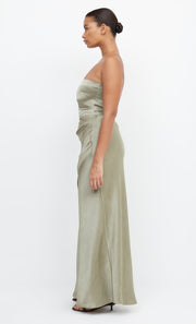 Dreamer Strapless Split Maxi Bridesmaid Dress in Sage by Bec + Bridge