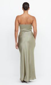 Dreamer Strapless Split Maxi Bridesmaid Dress in Sage by Bec + Bridge