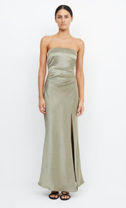 Dreamer Strapless Split Maxi Bridesmaid Dress in Sage by Bec + Bridge