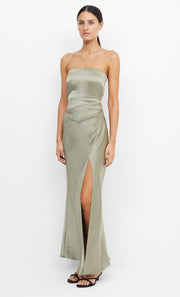 Dreamer Strapless Split Maxi Bridesmaid Dress in Sage by Bec + Bridge