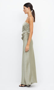 Dreamer Strapless Split Maxi Bridesmaid Dress in Sage by Bec + Bridge