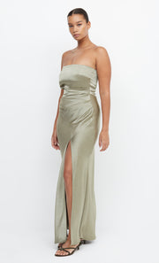 Dreamer Strapless Split Maxi Bridesmaid Dress in Sage by Bec + Bridge