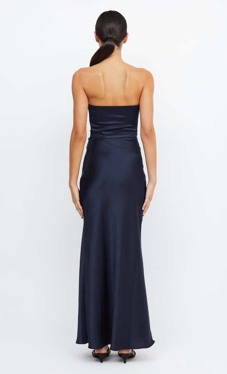 Dreamer Strapless Maxi Formal Bridesmaid Dress in Ink Navy by Bec + Bridge