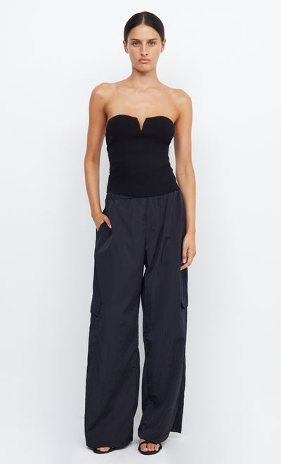 VESNA STRAPLESS KNIT TOP - BLACK